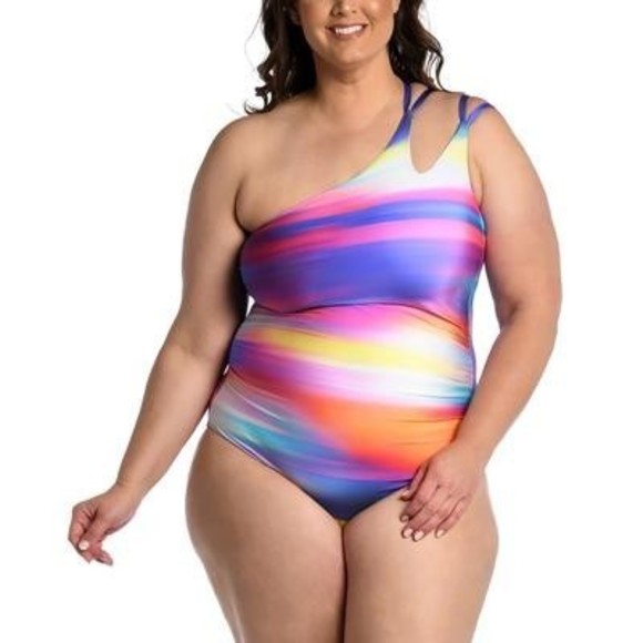 La Blanca One Piece Swimsuit Multi Color Nylon Blend, Plus Size XL - Picture 1 of 11